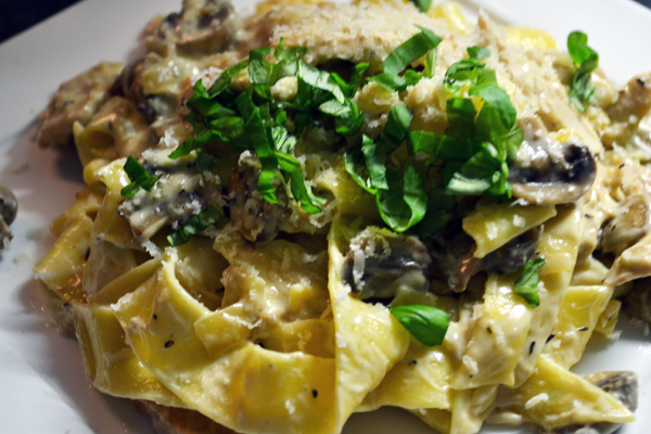 pappardelle met champignonroomsaus