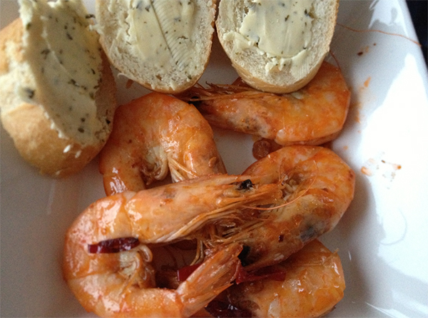 gambas in knoflook/peperolie