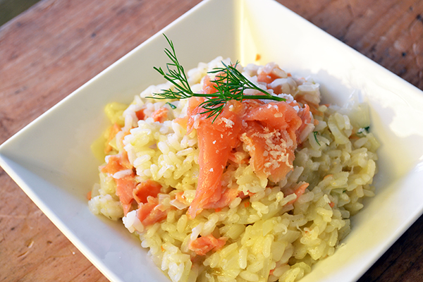 risotto met gerookte zalm