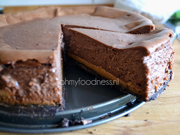 oreo-karamel chocolade cheesecake 