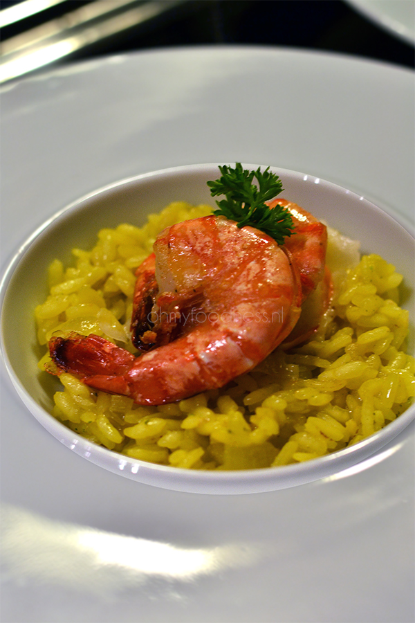 saffraanrisotto met gamba's