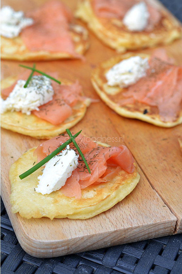 Pannenkoekjes met zalm