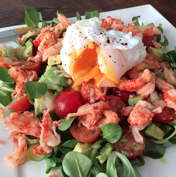 salade met rivierkreeftjes