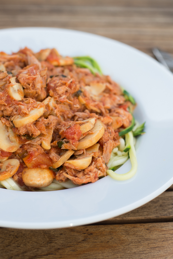 Courghetti met tonijnbolognese