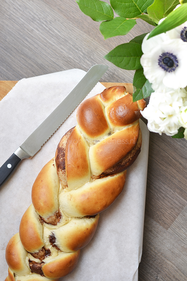 Gevlochten Nutella brood