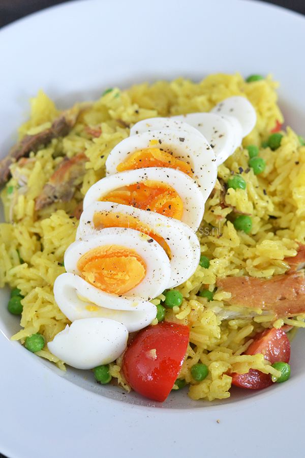 Kedgeree met gerookte makreel