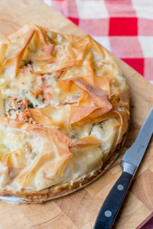 Filodeegquiche met champignons