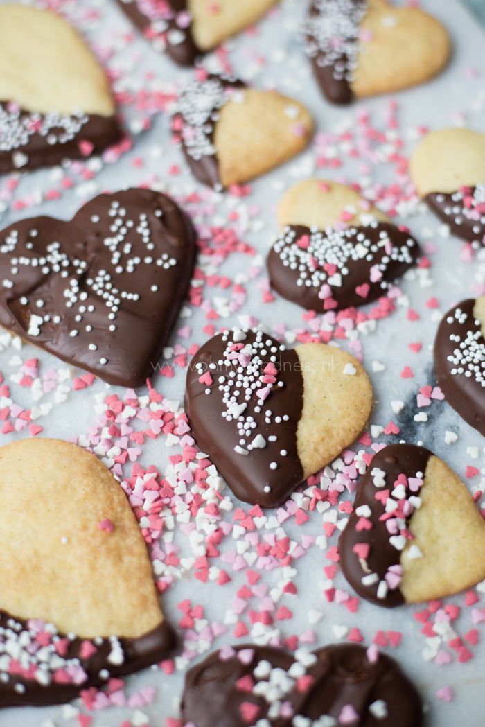 Valentijnskoekjes met chocolade