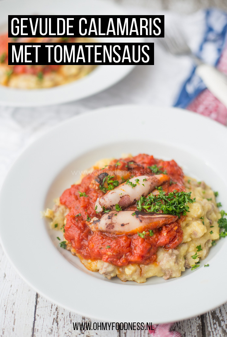 Gevulde calamaris met tomatensaus