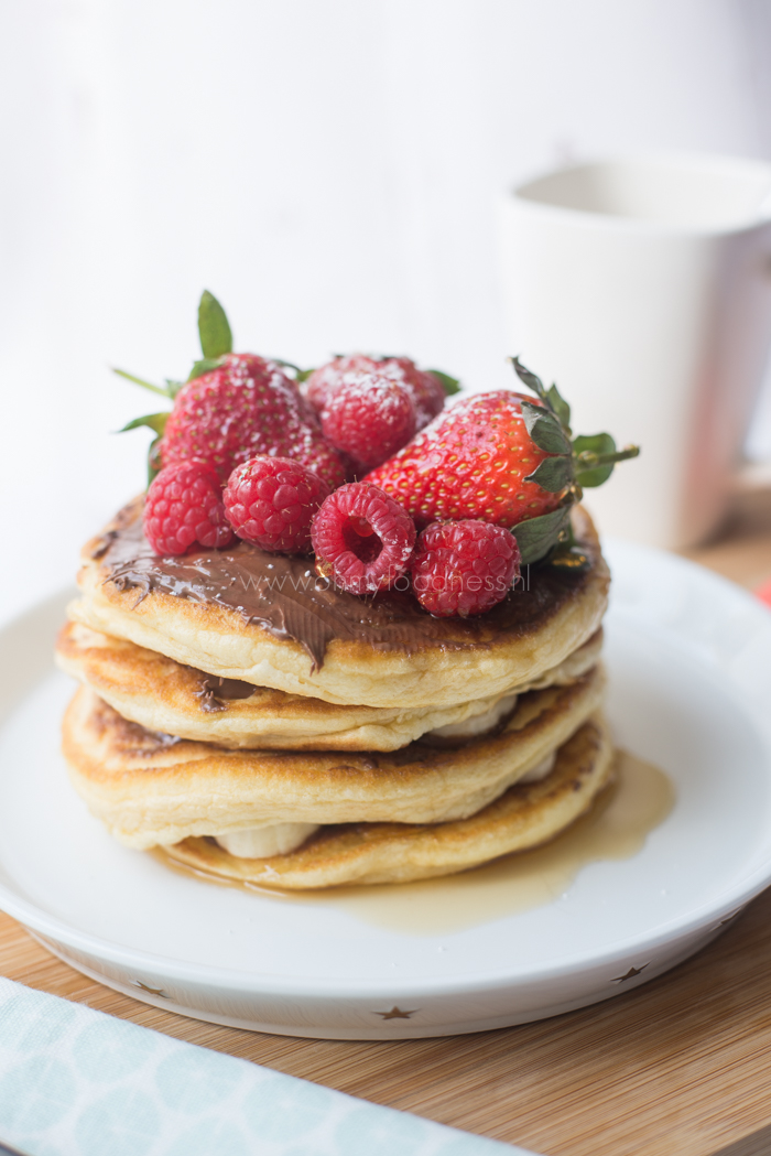 American pancakes met Nutella en banaan