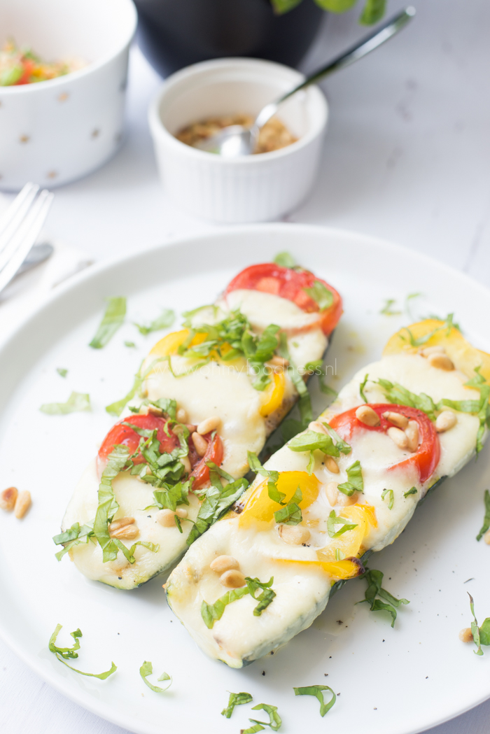 Gegrilde Caprese courgettes