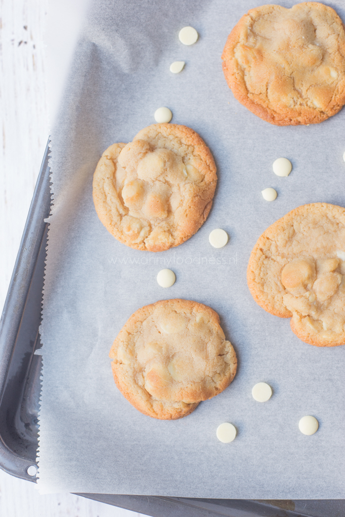 Witte chocolade & macadamia cookies