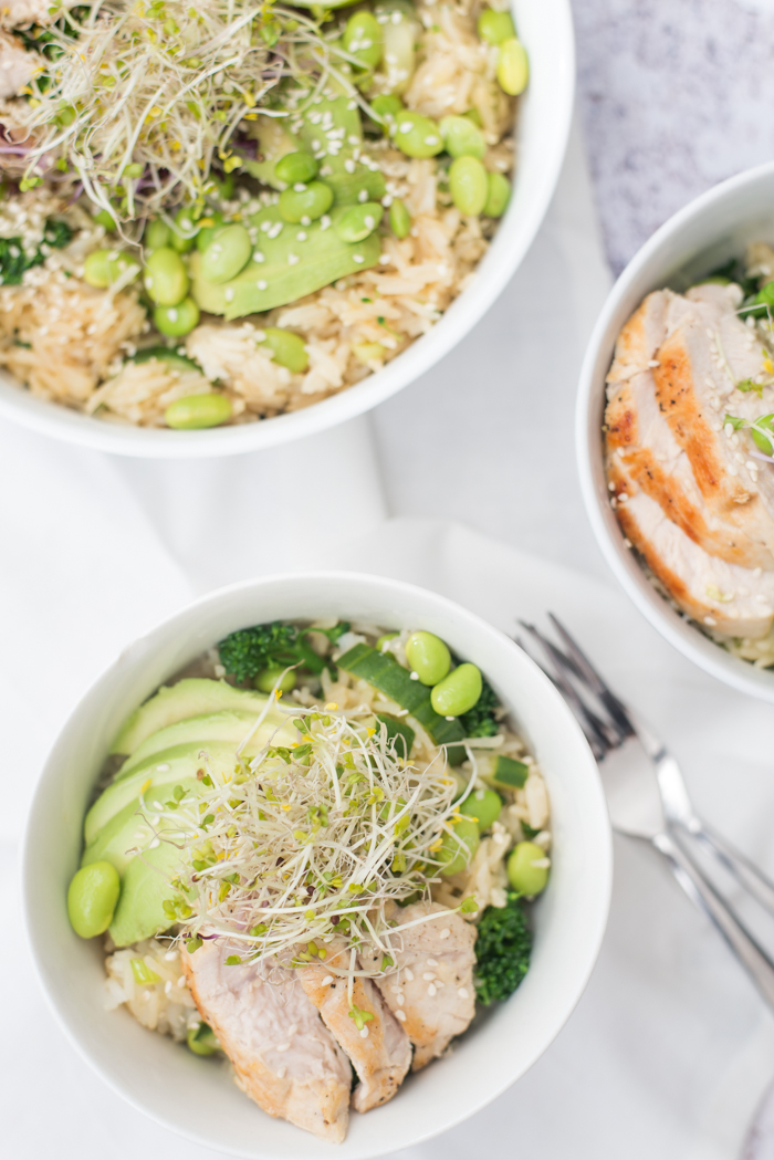 Wasabi-rijstsalade met groene groenten