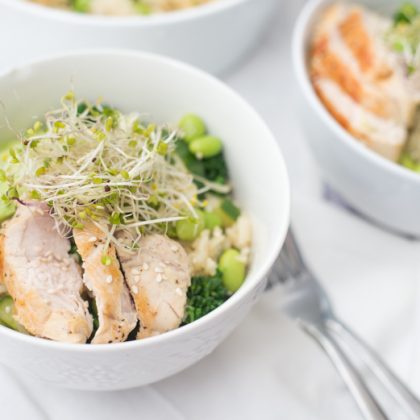 Wasabi-rijstsalade met groene groenten