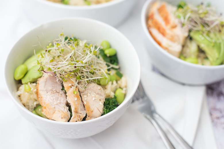 Wasabi-rijstsalade met groene groenten