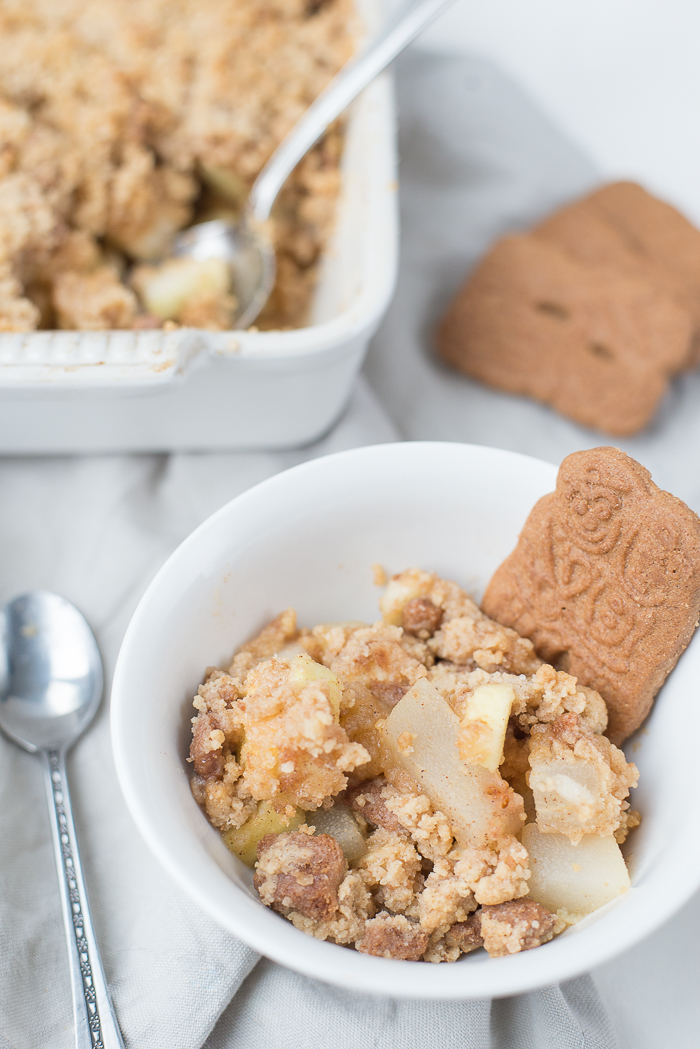 Appel-peercrumble met speculaas