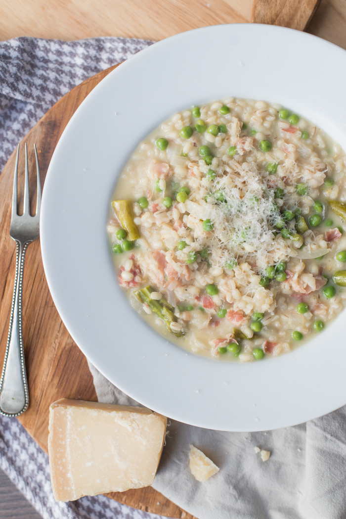 Parelrisotto met pancetta en taleggio