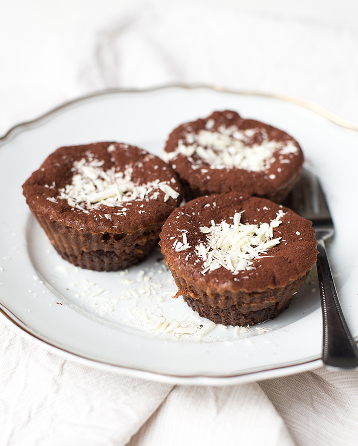 Mini chocoladecheesecakes van chocoladeletters