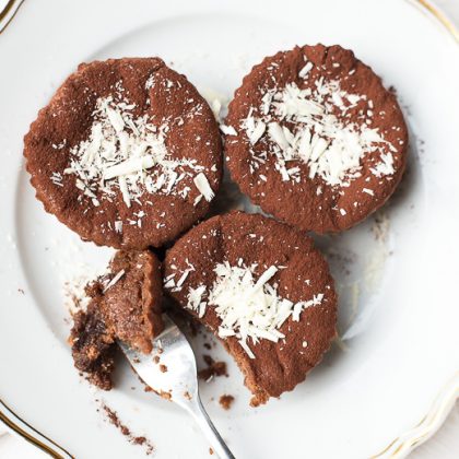 Mini chocoladecheesecakes van chocoladeletters