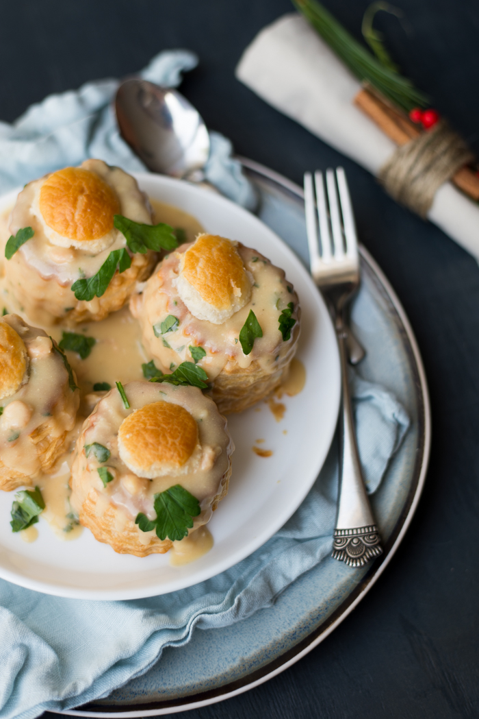 Pasteitjes met garnalenragout