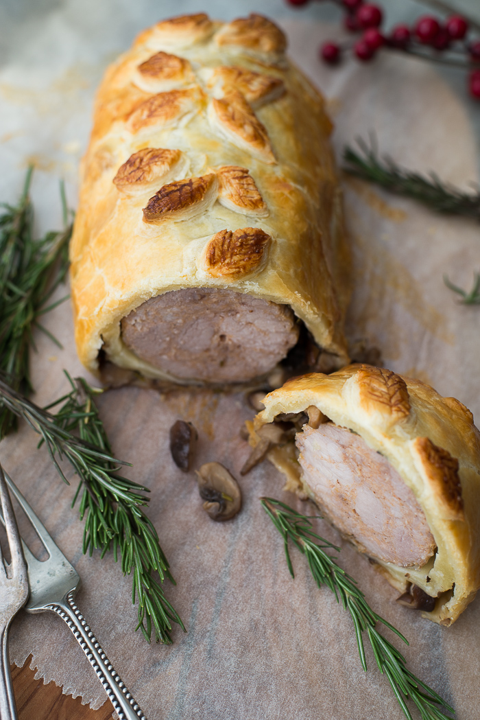 Rollade en croute met paddenstoelen