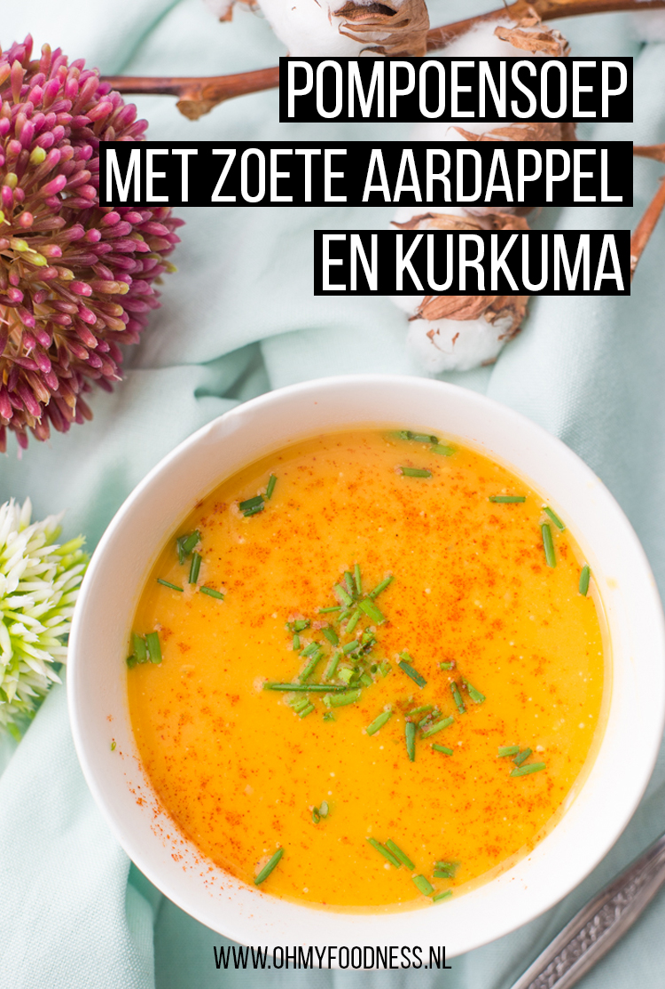 Pompoensoep met zoete aardappel en kurkuma