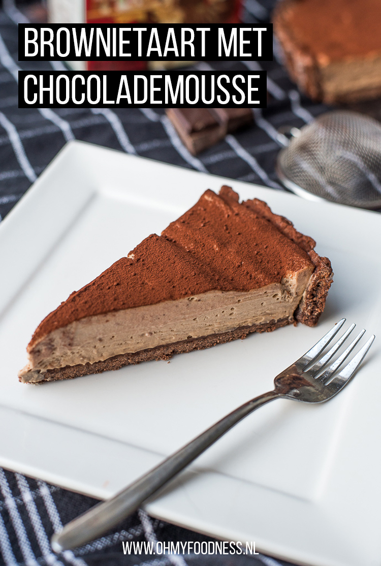 Brownietaart met chocolademousse