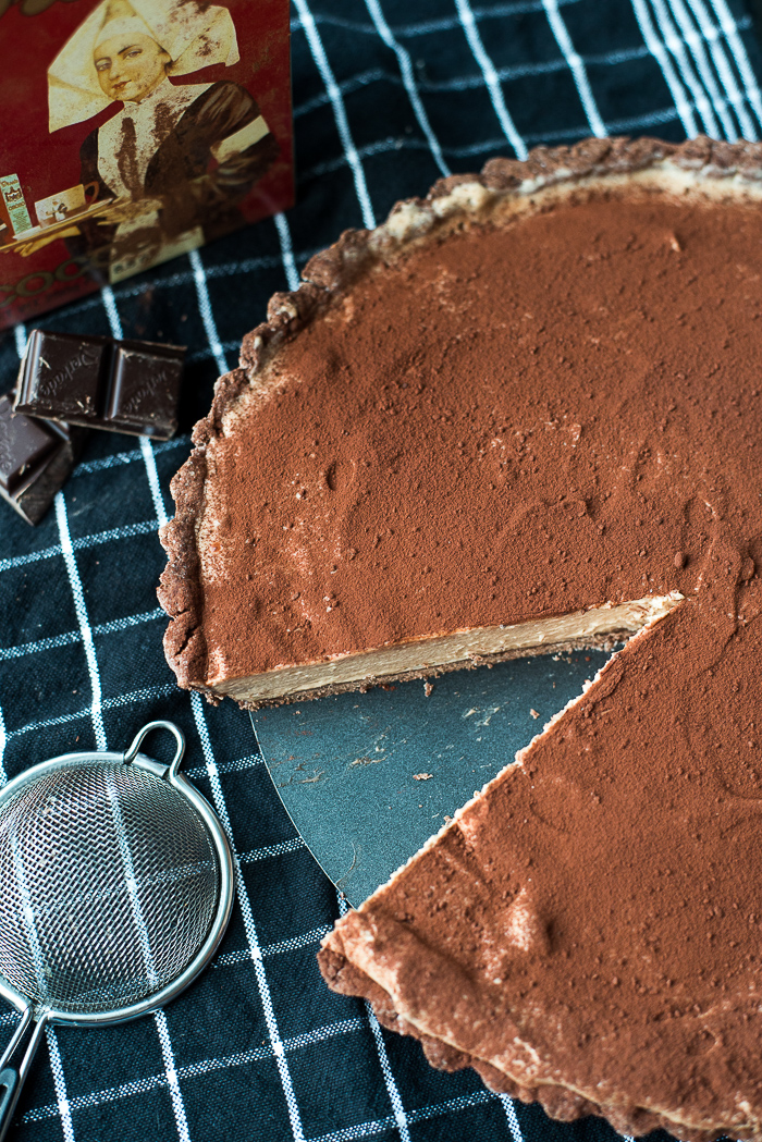 Brownietaart met chocolademousse