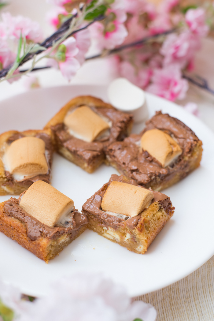 Cookiebars met chocolade en marshmallow