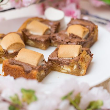 Cookiebars met chocolade en marshmallow