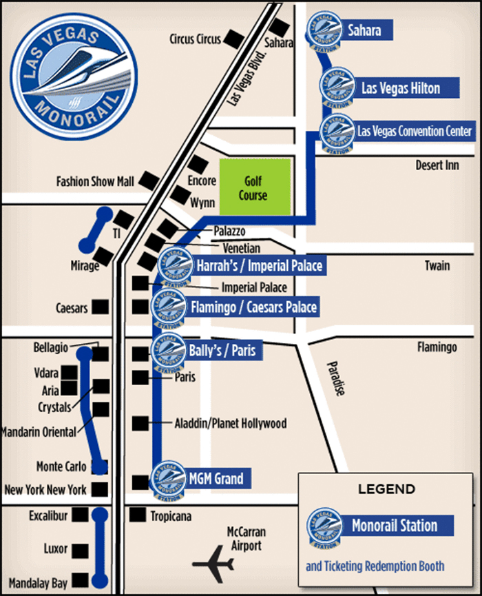 Las Vegas Monorail plattegrond