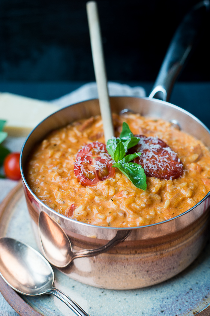 Tomatenrisotto met chorizo