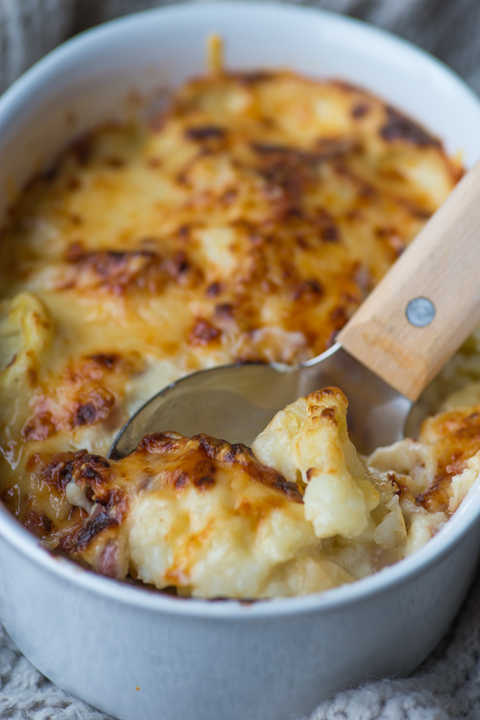 Bloemkoolgratin met bacon