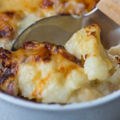 Bloemkoolgratin met bacon