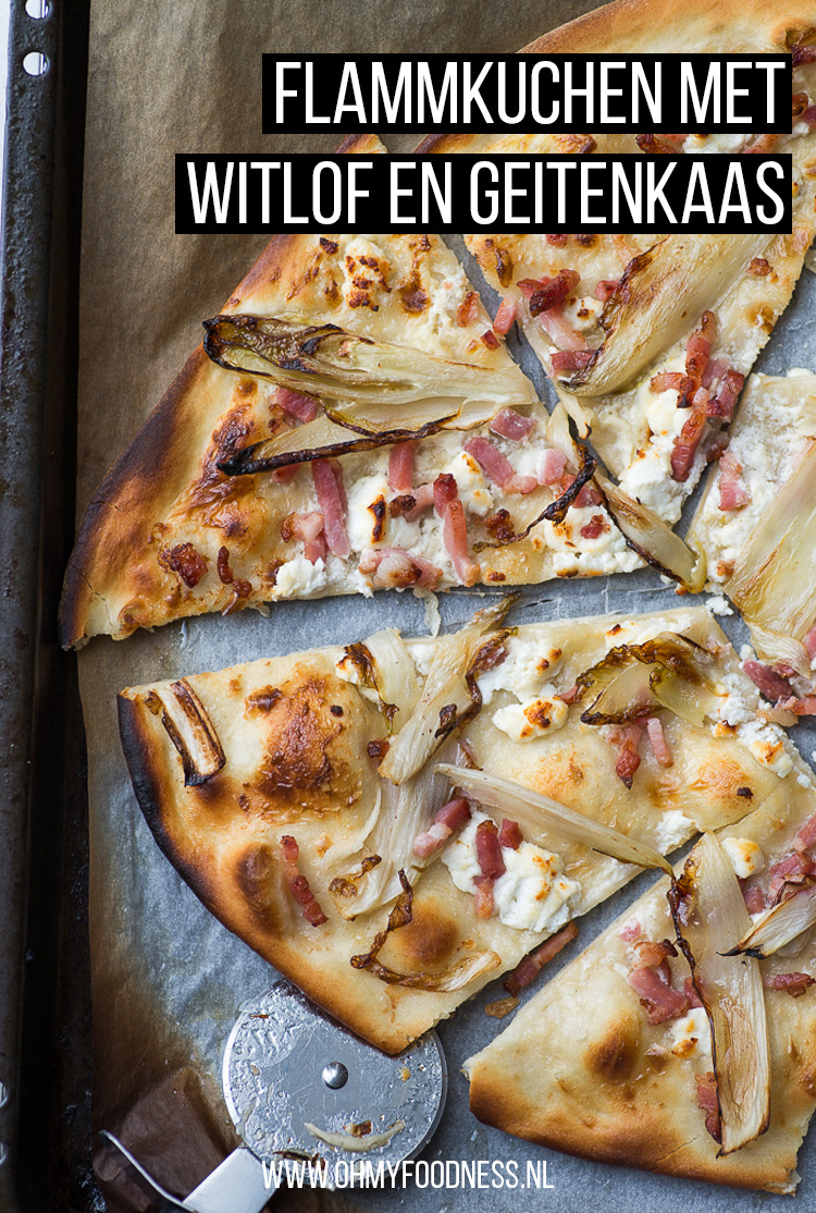 Flammkuchen met witlof en geitenkaas