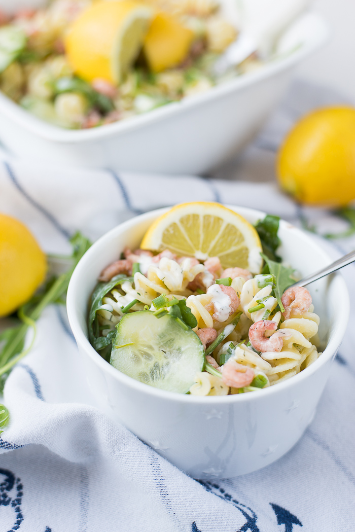 Frisse pastasalade met Hollandse garnalen