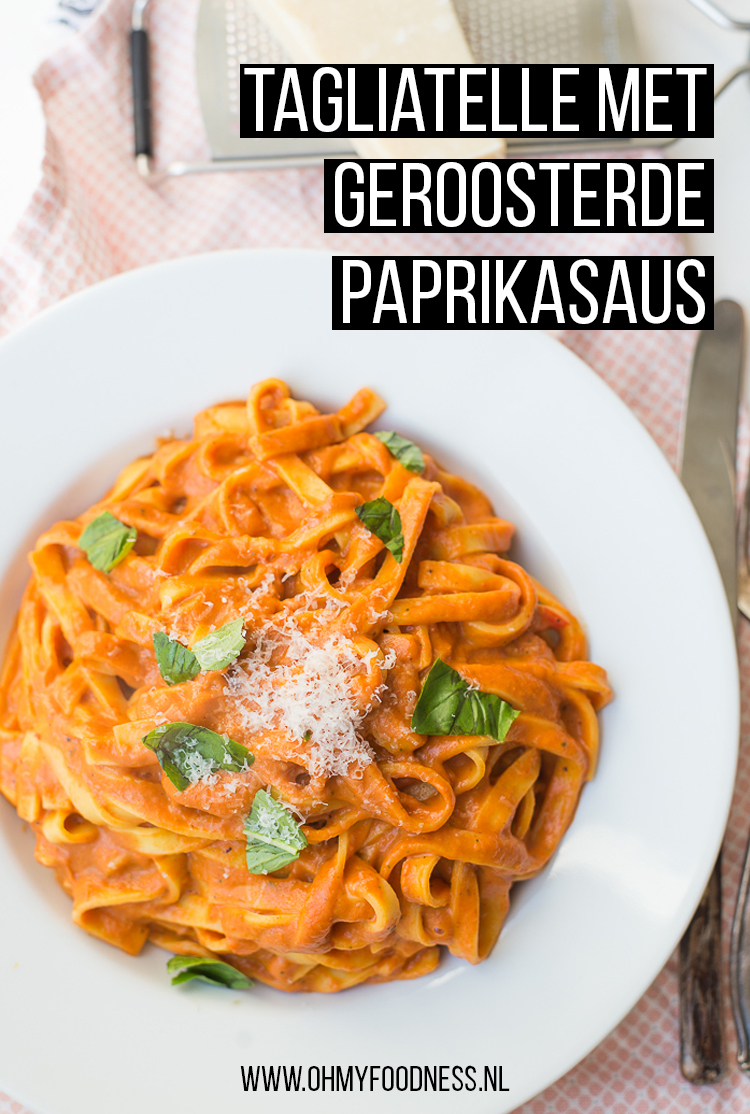 Tagliatelle met geroosterde paprikasaus