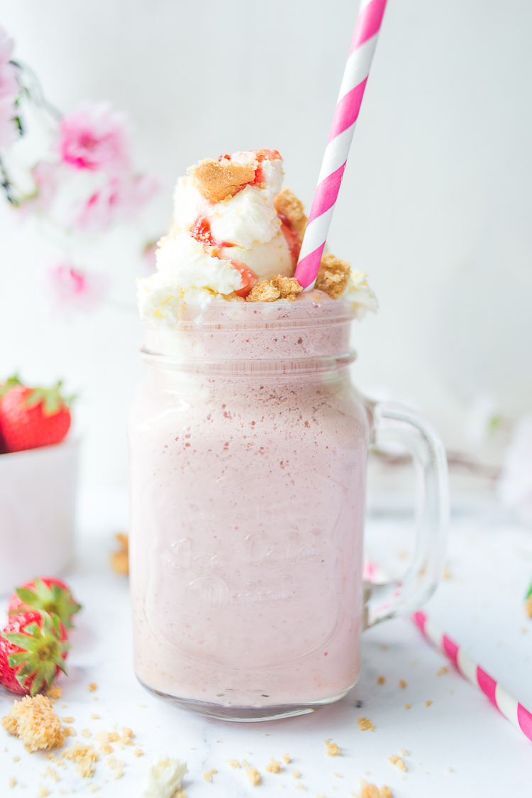 Aardbeiencheesecake milkshake