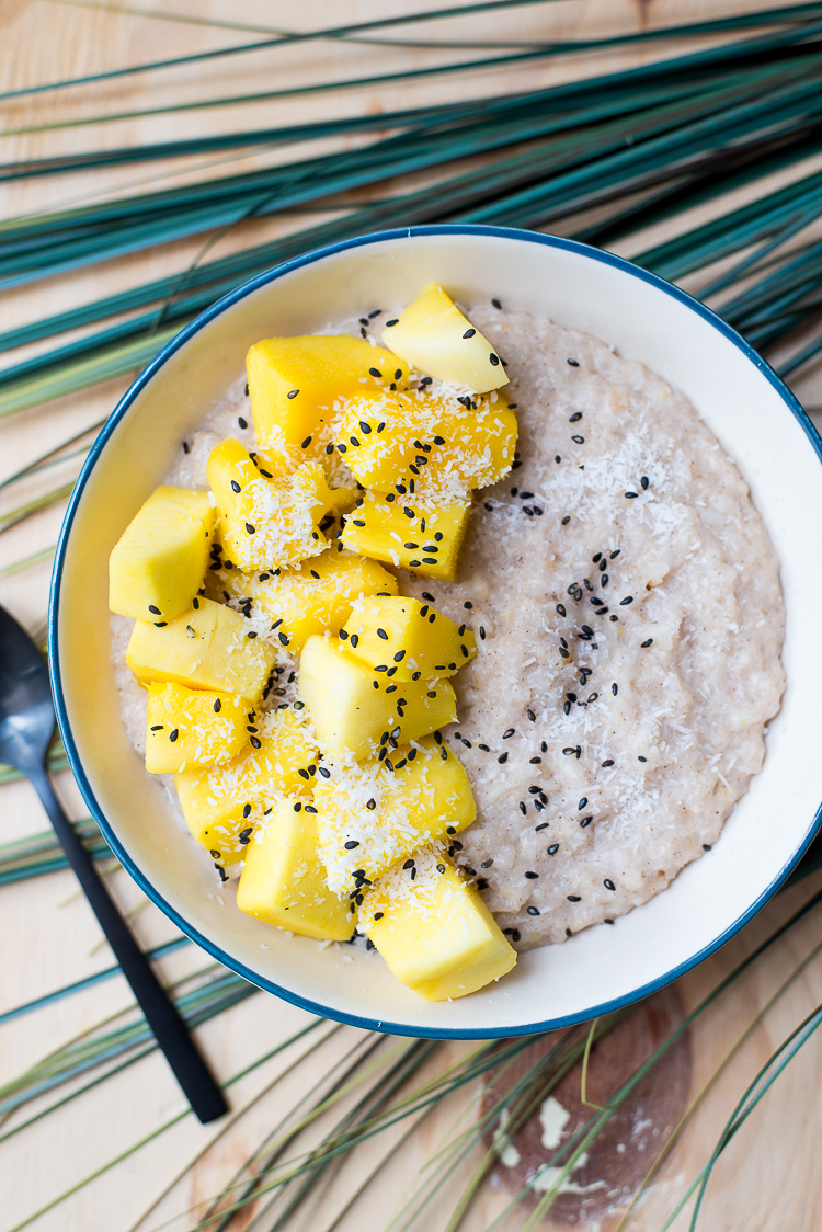 Kokosrijstepap met mango