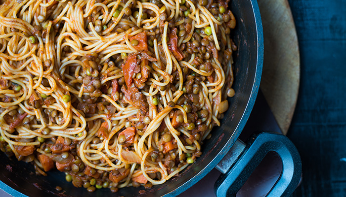 Vegan spaghetti bolognese