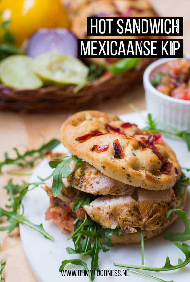 Hot sandwich Mexicaanse kip