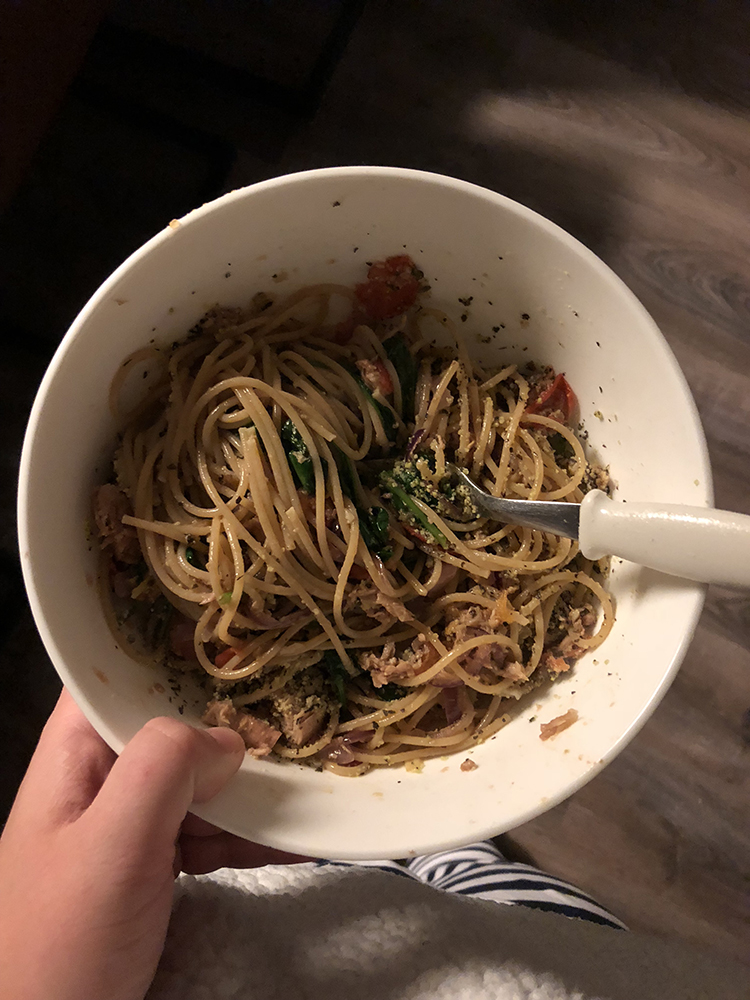 spaghetti met tonijn