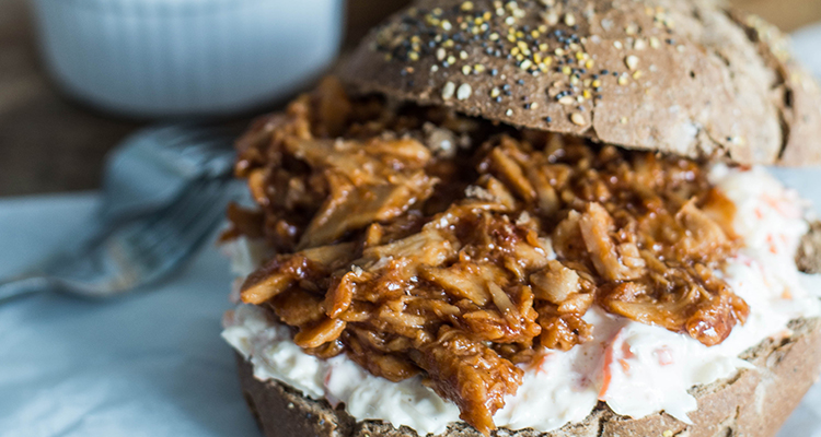 Broodje vegetarische pulled pork