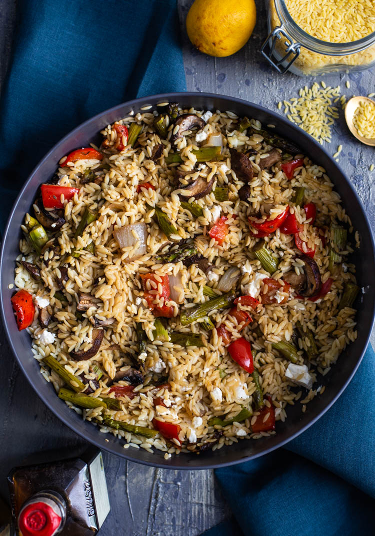 Orzosalade met gegrilde groenten