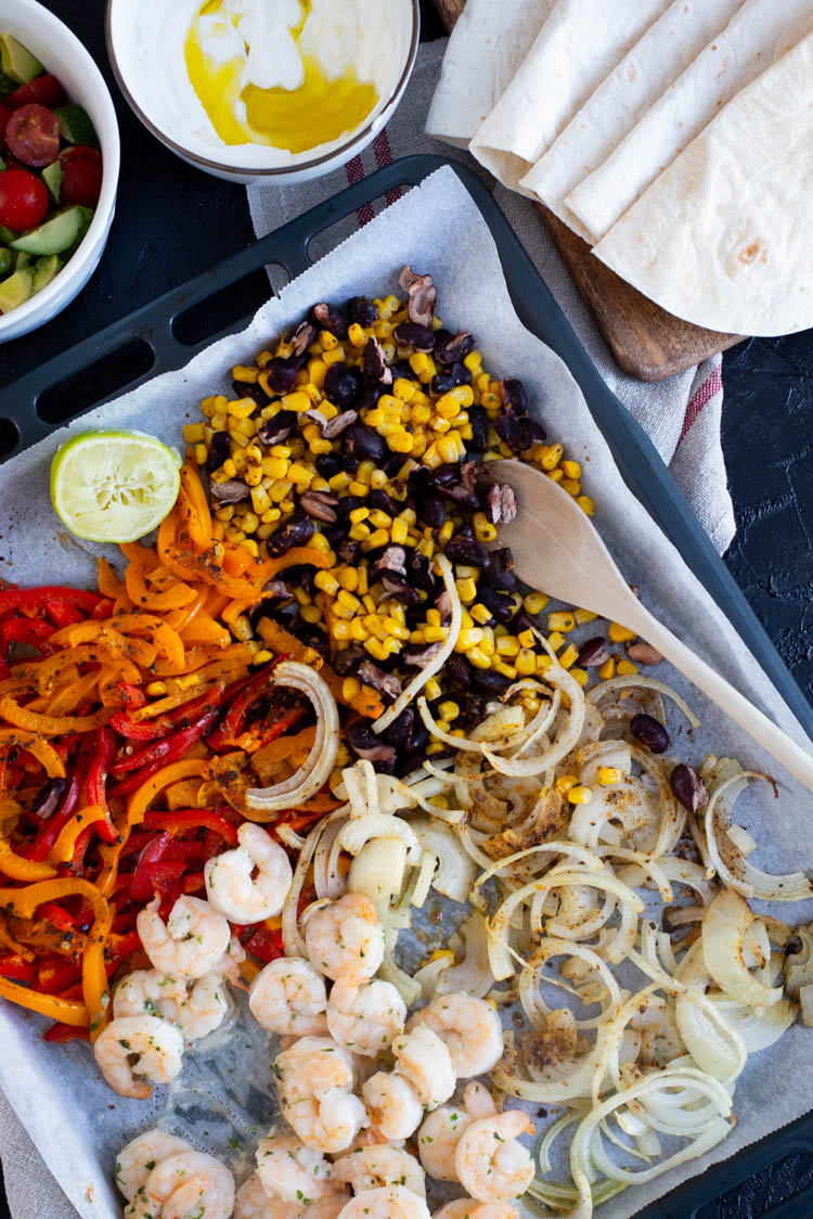 Traybake taco's met garnalen