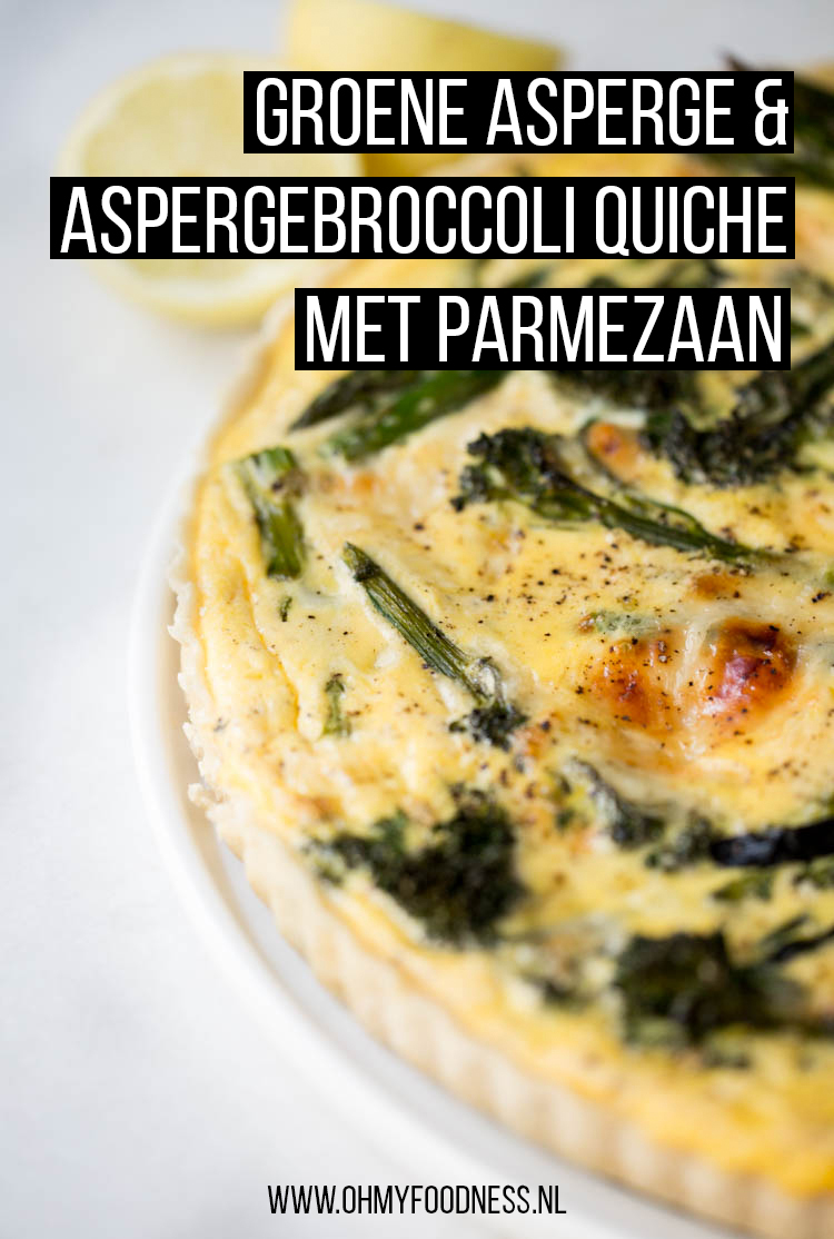 Groene asperge en aspergebroccoli quiche met parmezaan