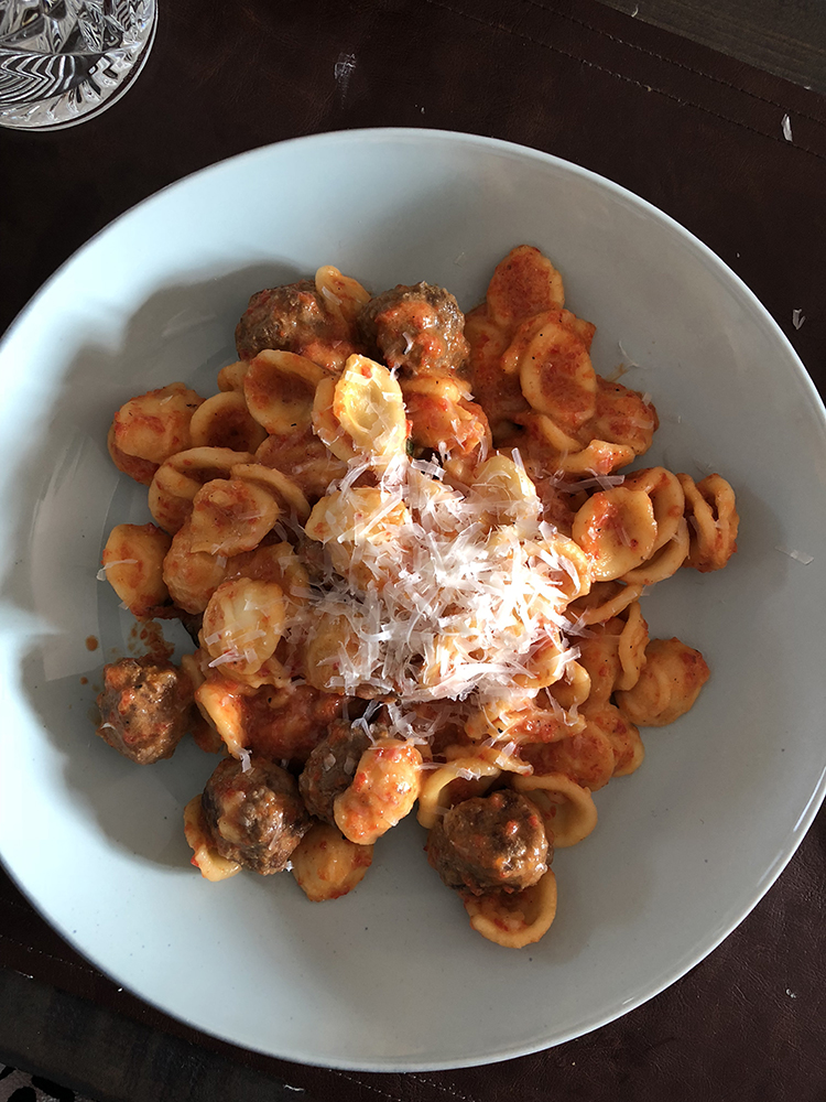 pasta met geroosterde paprika