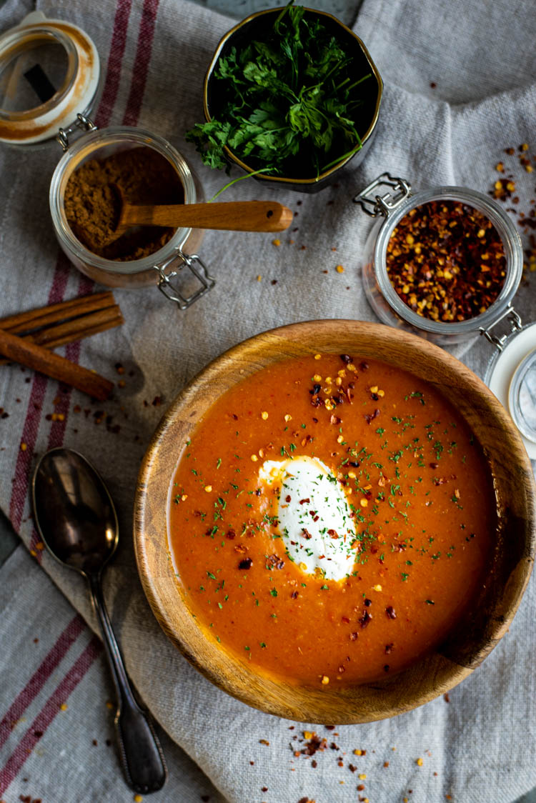 Geroosterde pompoensoep met pumpkin spice