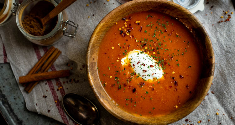 Geroosterde pompoensoep met pumpkin spice