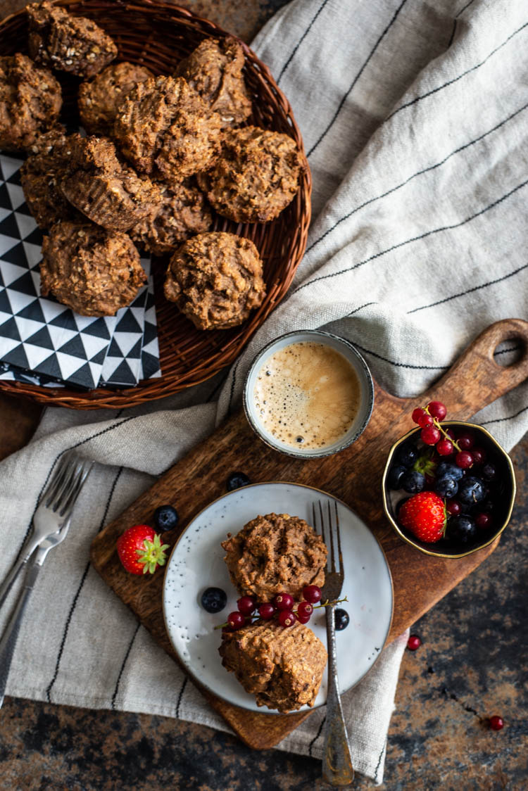 Koffie-havermout ontbijtmuffins